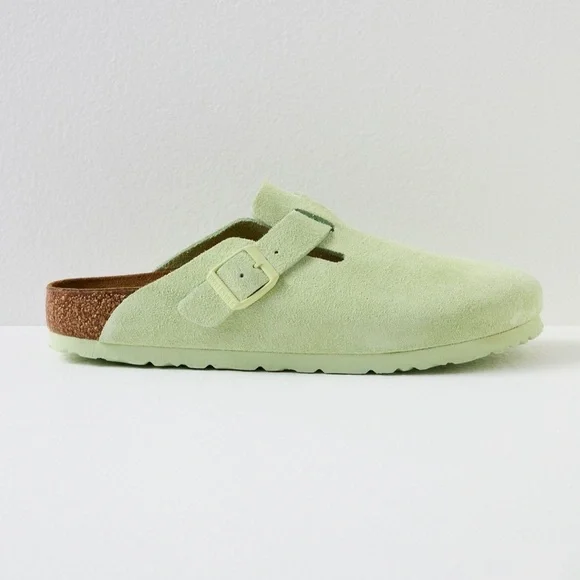 Faded Lime Birkenstock Boston Soft Footbed Clogs - Picture 4 of 8
